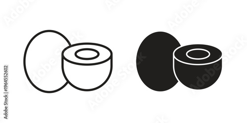 Kiwi icons for web and mobile UI design. Glyph vector with editable stroke