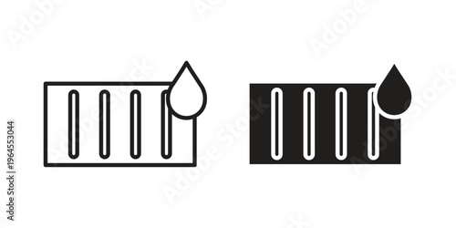 Manhole icons for web and mobile UI design. Glyph vector with editable stroke