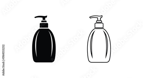 Black and white soap dispenser bottles Vector