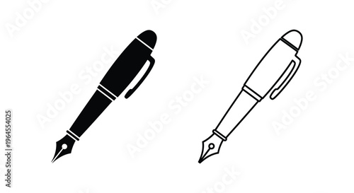 Two fountain pens Vector