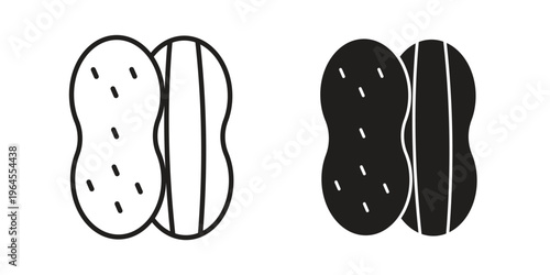 Peanut icons for web and mobile UI design. Glyph vector with editable stroke