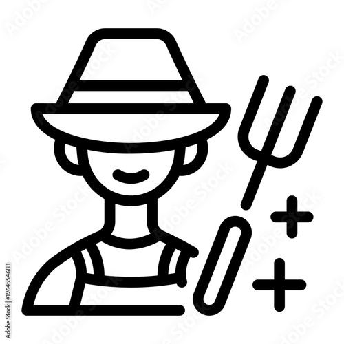 This Farmer icon is suitable for Farm and Ranch, etc.