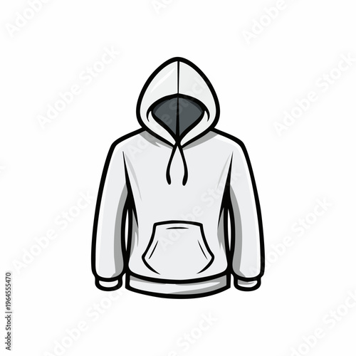 Gray Hoodie Sweatshirt with Drawstring Front.