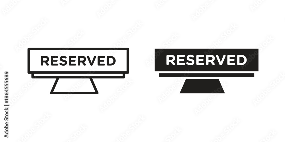 Obraz premium Reservation table icons for web and mobile UI design. Glyph vector with editable stroke