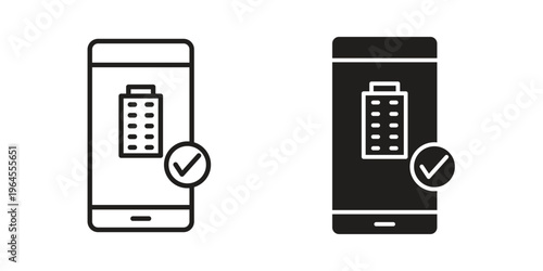 Reservation smartphone icons for web and mobile UI design. Glyph vector with editable stroke