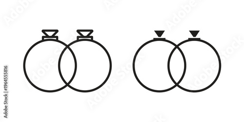 Ring icons for web and mobile UI design. Glyph vector with editable stroke