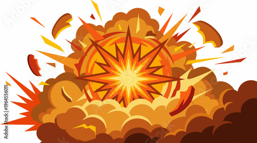 An engaging graphic representation of an explosion, vividly illustrating power and impact while capturing the dramatic elements of energy and action in a visual format.