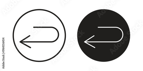 Send back icons for web and mobile UI design. Glyph vector with editable stroke