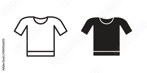 Shirt icons for web and mobile UI design. Glyph vector with editable stroke