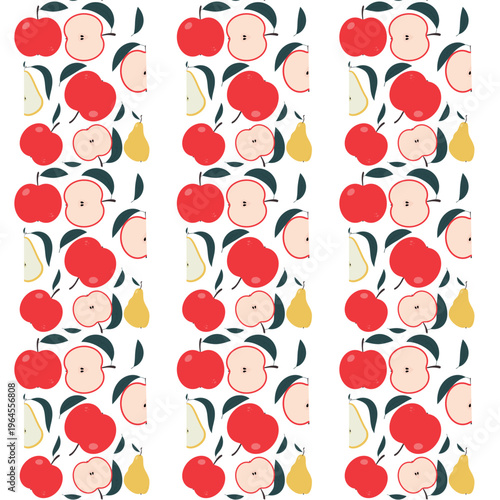 Abstract pattern with pears and apples.