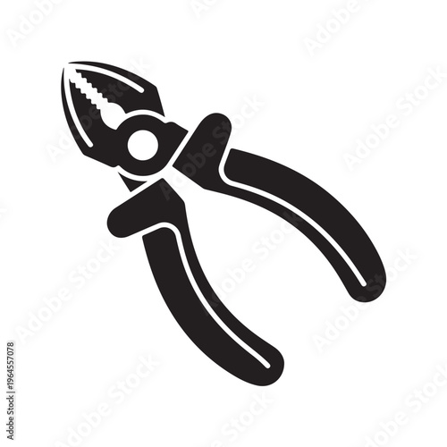 Pliers Hand Tool Silhouette Vector Icon