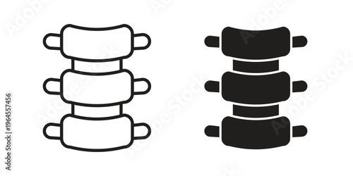 Spine icons for web and mobile UI design. Glyph vector with editable stroke