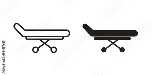 Stretcher icons for web and mobile UI design. Glyph vector with editable stroke