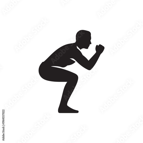 Bodyweight Squat Exercise Fitness Silhouette