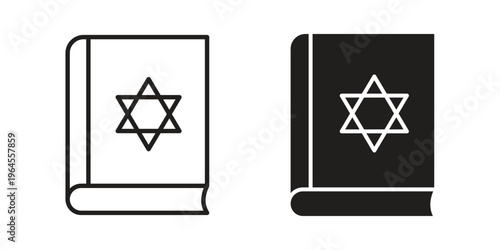 Tanakh book icons for web and mobile UI design. Glyph vector with editable stroke