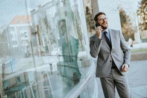 Businessman talking on the ...