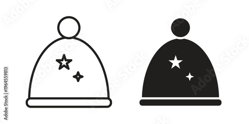 Schilderij op canvas Winter hat icons for web and mobile UI design
