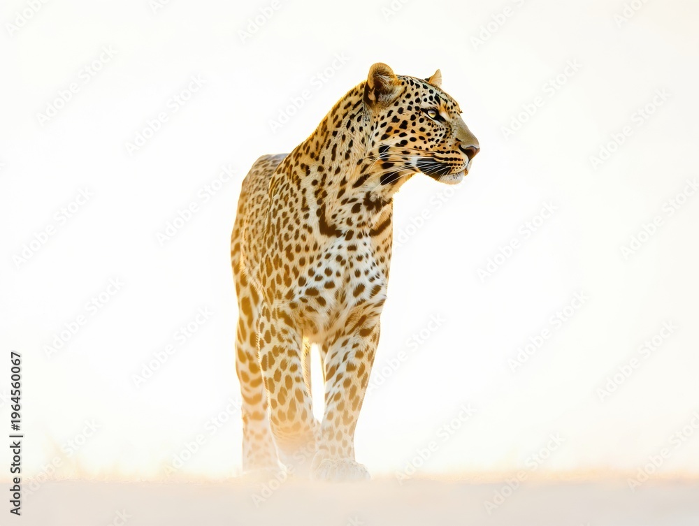 Naklejka premium Majestic Leopard in Golden Light