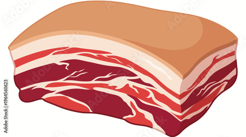 An artistic representation of a detailed cut of meat showcasing its marbling and texture, highlighting the beauty and complexity of meat in culinary artistry and gourmet cooking.