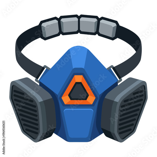 This illustration showcases a protective respirator mask, ideal for industrial use, emphasizing the importance of safety and health in various environments.