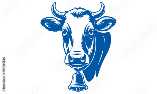 Vector Illustration of a Cow with a Bell