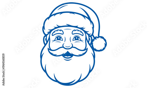 Vector Illustration of a Smiling Santa Claus Face