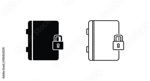 Secure locked padlock on black and white passports Vector