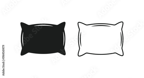 Black and white pillow illustration Vector