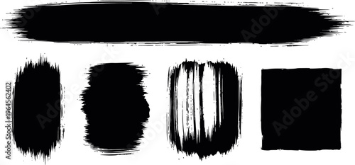 Brush stroke samples in black ink