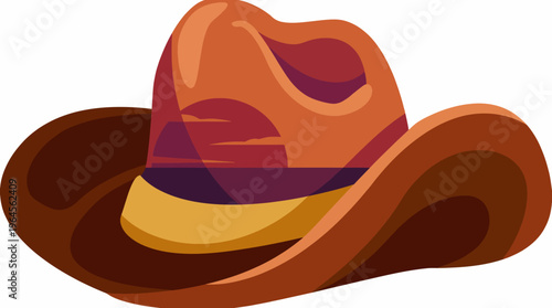 An artistic illustration of a stylish hat featuring vibrant colors and unique design elements, representing fashion and personal expression through accessories.