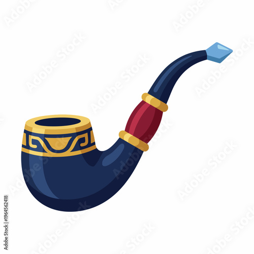 An elegantly designed decorative pipe sits gracefully, showcasing its artistic style and craftsmanship, representing classic appeal intertwined with personal expression and cultural significance.
