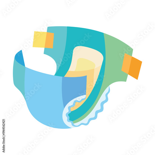 A modern representation of a diaper, illustrating its function and design, capturing the essence of contemporary parenting and the essential role of comfort for infants.