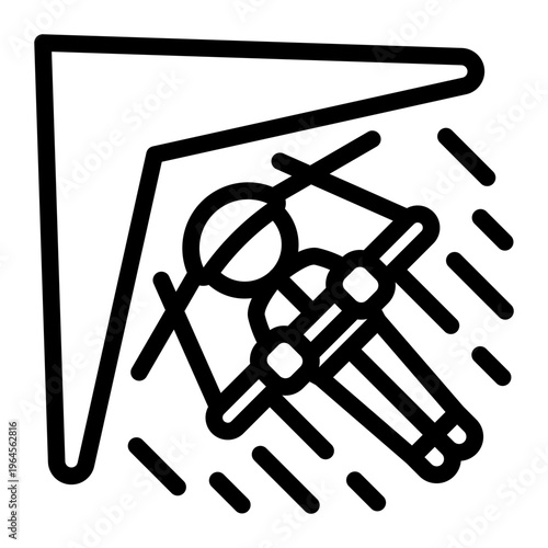 This Hang Gliding icon is suitable for use in Extreme Sport.