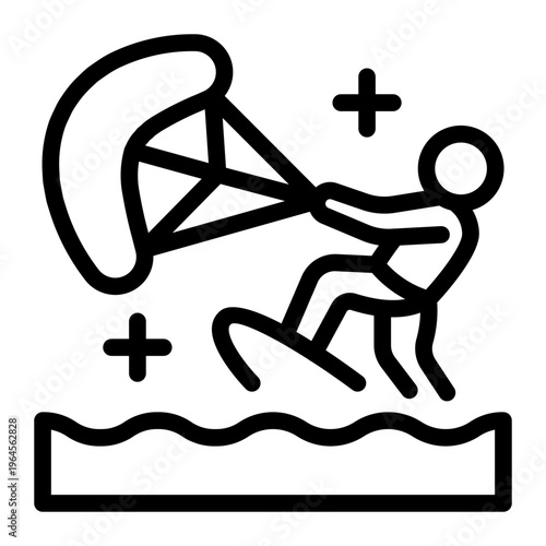 This Kitesurfing icon is suitable for use in Extreme Sport.