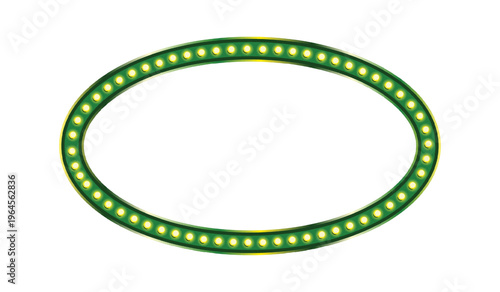 Retro lightbox broadway theatre rounded border with lamps for party poster, banner advertising, promotion and sale billboard, cinema, bar show or restaurant.