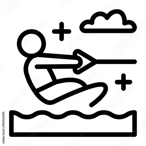 This Kneeboarding icon is suitable for use in Extreme Sport.