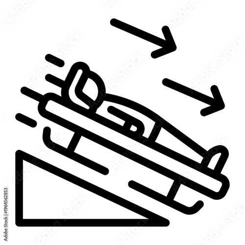 This Luge-Skeleton icon is suitable for use in Extreme Sport.