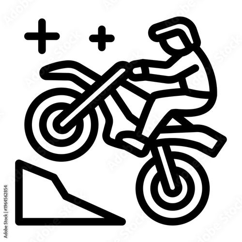 This Motocross icon is suitable for use in Extreme Sport.