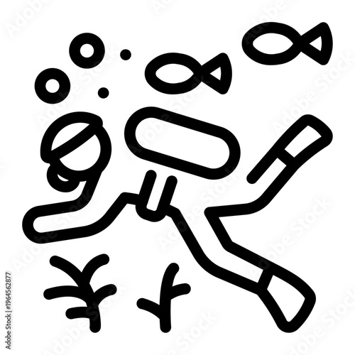 This Scuba Diving icon is suitable for use in Extreme Sport.