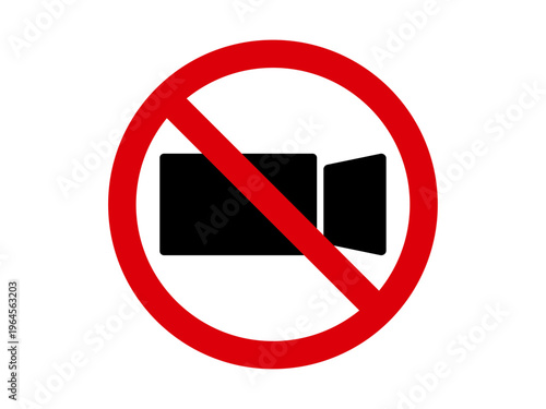録画禁止のシンプルなアイコン シンボルマーク ベクターイラスト