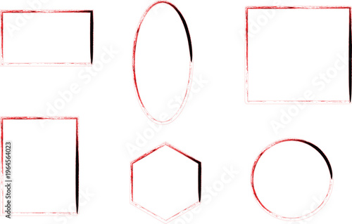 Blank vintage postage stamp frames and grunge rubber stamp set with decorative borders and labels for design templates