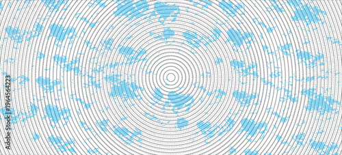 Bushes and dry grass with snow and ice. Halftone with circles