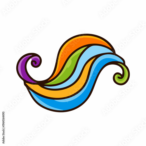 Colorful Wave Illustration with Swirling Shapes.