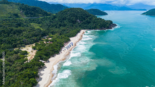 Canvastavla Aerial drone view of Felix Beach in Ubatuba, Brazil