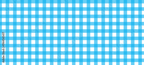 Seamless Light Blue Gingham Pattern Background. Classic Two-Tone Pastel Plaid Check Design for Fabric, Textile, Wallpaper, and Picnic Decor.