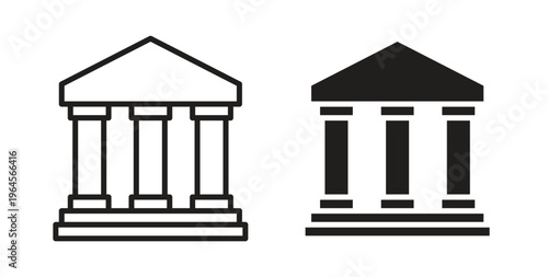 Bank icons symbol. Simple, flat design for web or mobile app