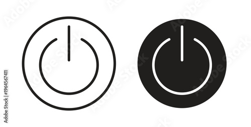 Button on off icons symbol. Simple, flat design for web or mobile app
