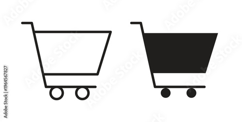 Cart icons symbol. Simple, flat design for web or mobile app