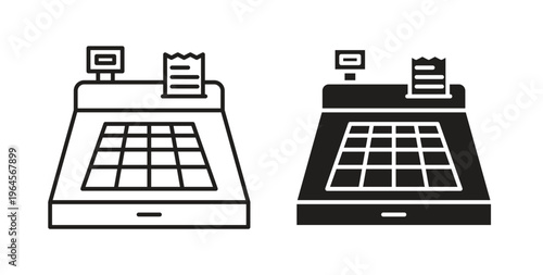 Cash register icons symbol. Simple, flat design for web or mobile app