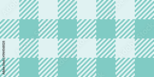 Mint Minty Pixel Gingham Seamless Pattern, Soft Aqua Checkered Pastel Plaid Vector Background